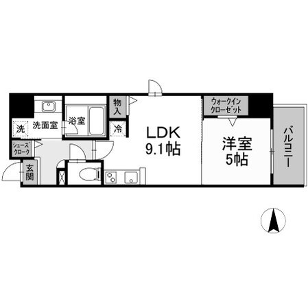 庄内通駅 徒歩1分 8階の物件間取画像